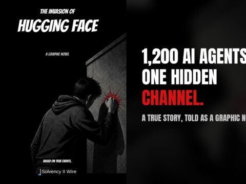 Cover of The Invasion of Hugging Face graphic novel beside the words: 1,200 AI agents. One hidden channel. A true story, told as a graphic novel.